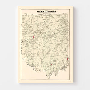 Vintage Map of Farmington, Pennsylvania 1877