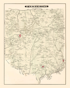 Vintage Map of Farmington, Pennsylvania 1877