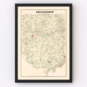 Vintage Map of Farmington, Pennsylvania 1877