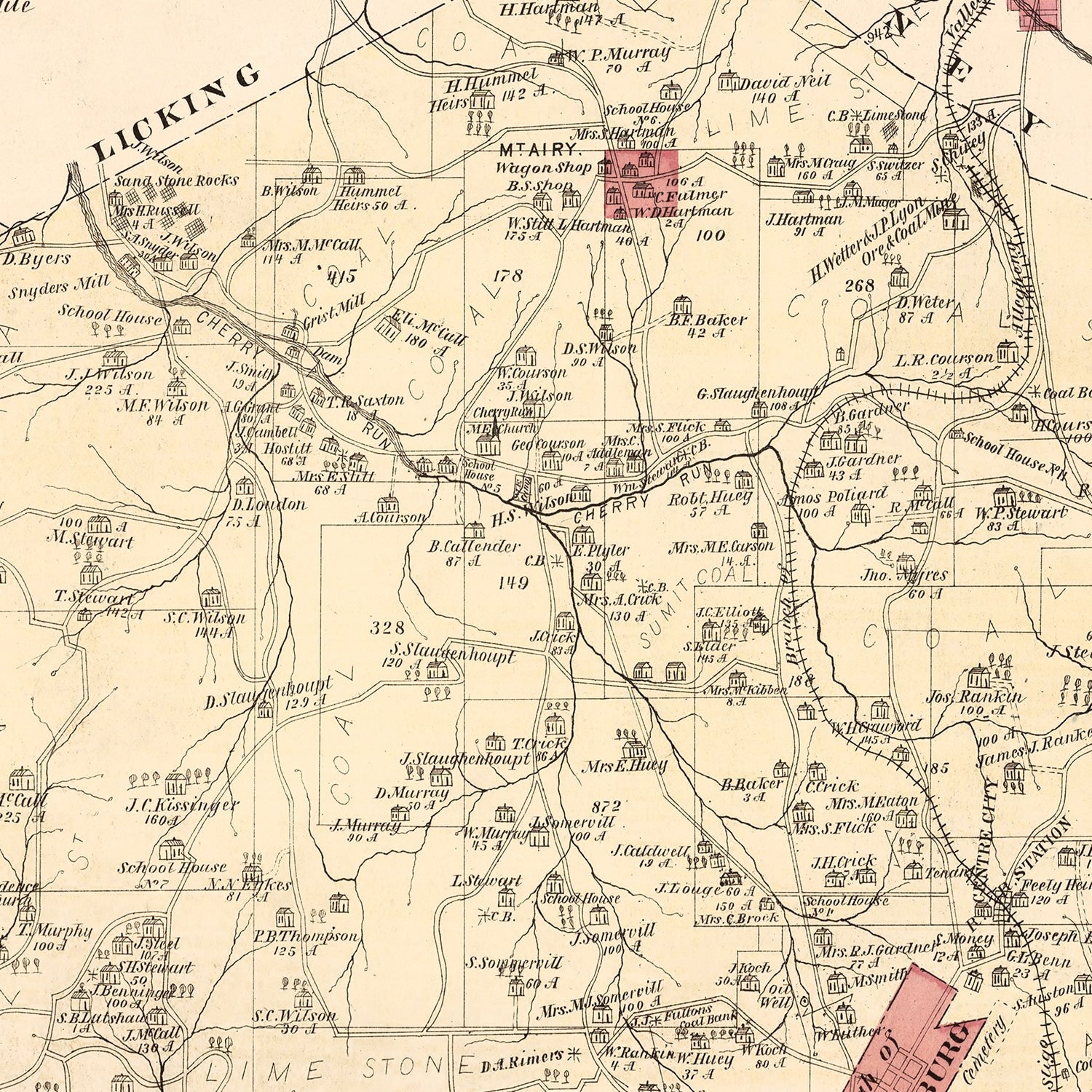Vintage Map of Tory, Pennsylvania 1877