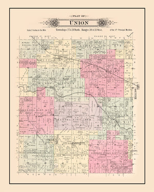 Vintage Map of Union Township, Jasper County, Missouri 1895