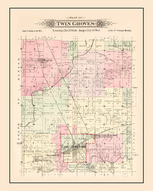 Vintage Map of Twin Groves Township, Jasper County, Missouri 1895