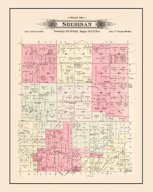 Vintage Map of Sheridan Township, Jasper County, Missouri 1895