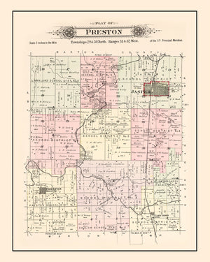 Vintage Map of Preston Township, Jasper County, Missouri 1895
