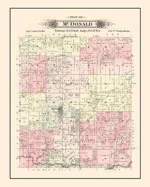 Vintage Map of McDonald Township, Jasper County, Missouri 1895