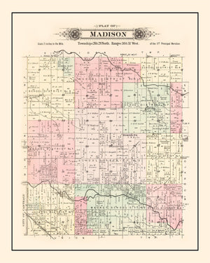 Vintage Map of Madison Township, Jasper County, Missouri 1895