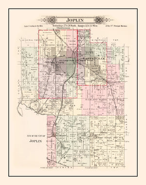 Vintage Map of Joplin Township, Jasper County, Missouri 1895
