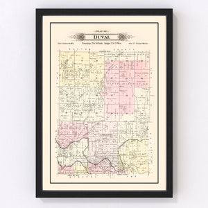 Vintage Map of Duval Township, Jasper County, Missouri 1895