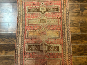 Antique Turkish Melas Rug 3x5, Geometric Carpet, 1920s Wool Rug, Bohemian Rug, Low Pile Rug, Tribal Rug