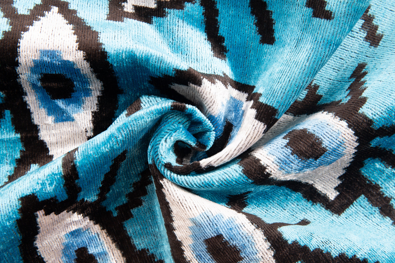 Canvello Handmade Velvet Evil Eye Pillow – 16x24 Luxury Decorative Throw Cushion for Home Decor – Feather Down Insert, Vegetable-Dyed, Vibrant Blue Accent