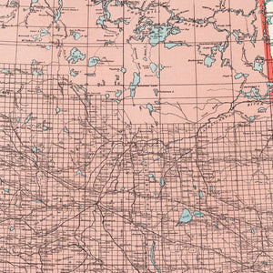 Vintage Map of Saskatchewan Canada, 1925