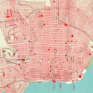 Vintage Map of Buenos Aires, Argentina 1888