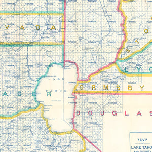 Vintage Map of Lake Tahoe, 1908