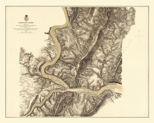 Vintage Map of Harpers Ferry, West Virginia 1869