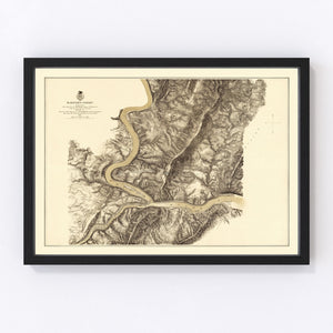 Vintage Map of Harpers Ferry, West Virginia 1869
