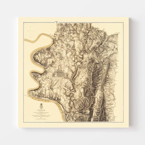 Vintage Map of the Battle of Antietam, 1869