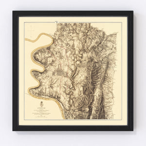 Vintage Map of the Battle of Antietam, 1869