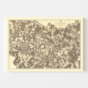 Vintage Map of the Battle of High Bridge & Farmville, 1869