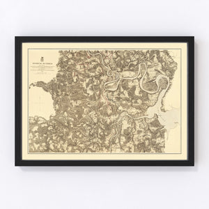 Vintage Map of the Battle of Bermuda Hundred, 1869