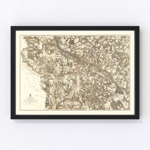 Vintage Map of the Battle of Richmond, 1869