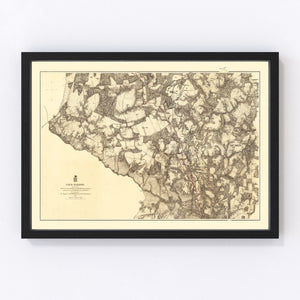 Vintage Map of the Battle of Cold Harbor, 1869
