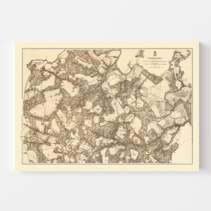 Vintage Map of the Battle of Totopotomoy, 1869
