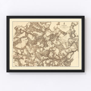 Vintage Map of the Battle of Totopotomoy, 1869