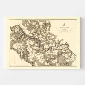 Vintage Map of the Battle of North Anna, 1869