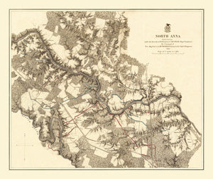 Vintage Map of the Battle of North Anna, 1869