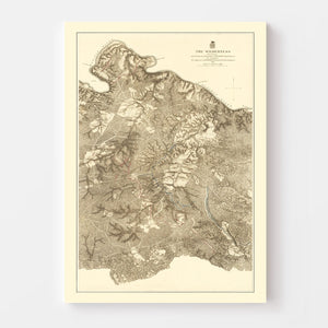 Vintage Wilderness Map of Virginia 1869