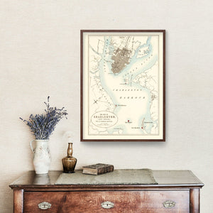 Vintage Map of Charleston, South Carolina 1857