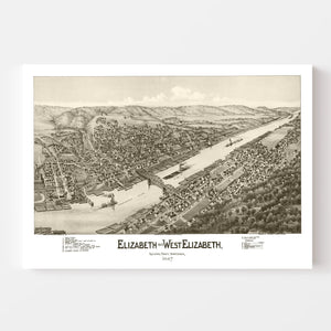 Vintage Map of Elizabeth, Pennsylvania 1897