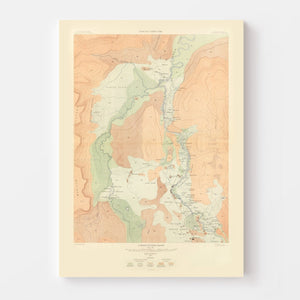 Vintage Map of Upper Geyser Basin 1904