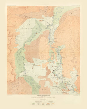Vintage Map of Upper Geyser Basin 1904