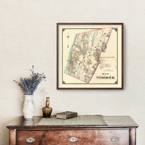 Vintage Map of Yonkers, New York 1900