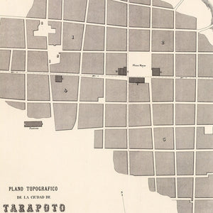 Vintage Map of Tarapoto, Peru 1865