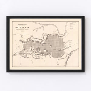 Vintage Map of Moyobamba, Peru 1865