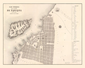 Vintage Map of Iquique, Chile 1865
