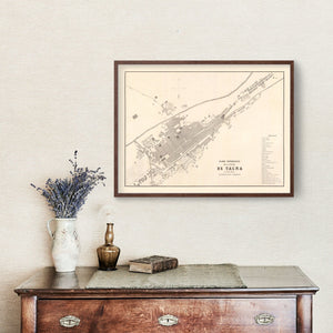 Vintage Map of Tacna, Peru 1865
