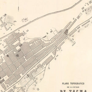 Vintage Map of Tacna, Peru 1865
