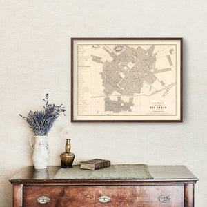 Vintage Map of Cuzco, Peru 1865