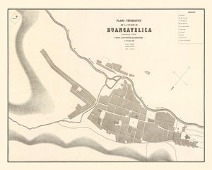 Vintage Map of Huancavelica, Peru 1865
