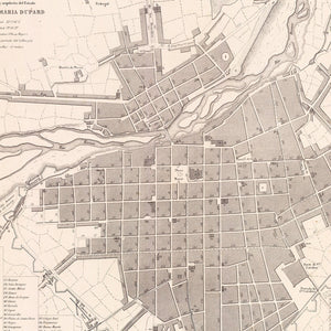 Vintage Map of Lima, Peru 1865