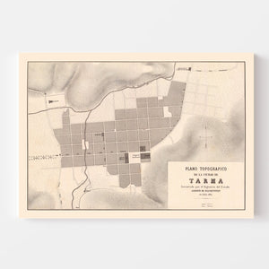 Vintage Map of Tarma, Peru 1865