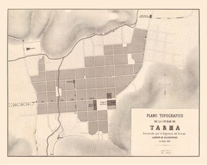 Vintage Map of Tarma, Peru 1865