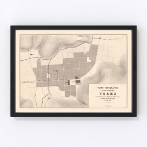 Vintage Map of Tarma, Peru 1865