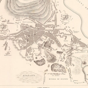 Vintage Map of Cerro de Pasco, Peru 1865