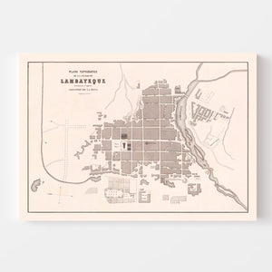 Vintage Map of Lambayeque, Peru 1865