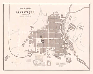Vintage Map of Lambayeque, Peru 1865