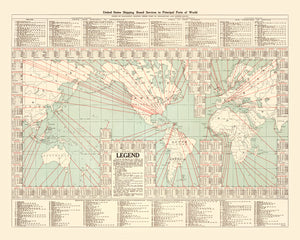 Shipping Map of the World, 1923